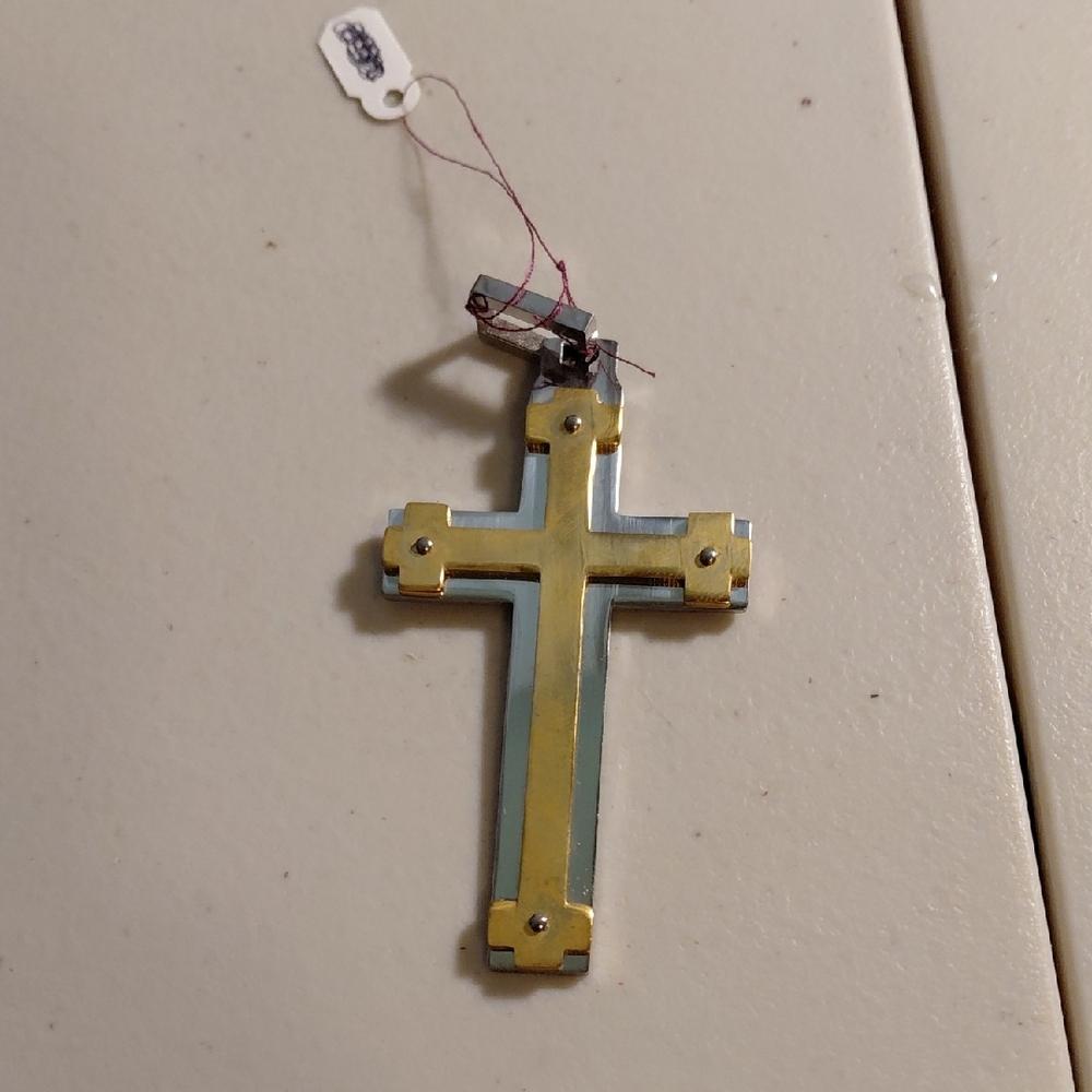 Gold and Silver Cross Pendant